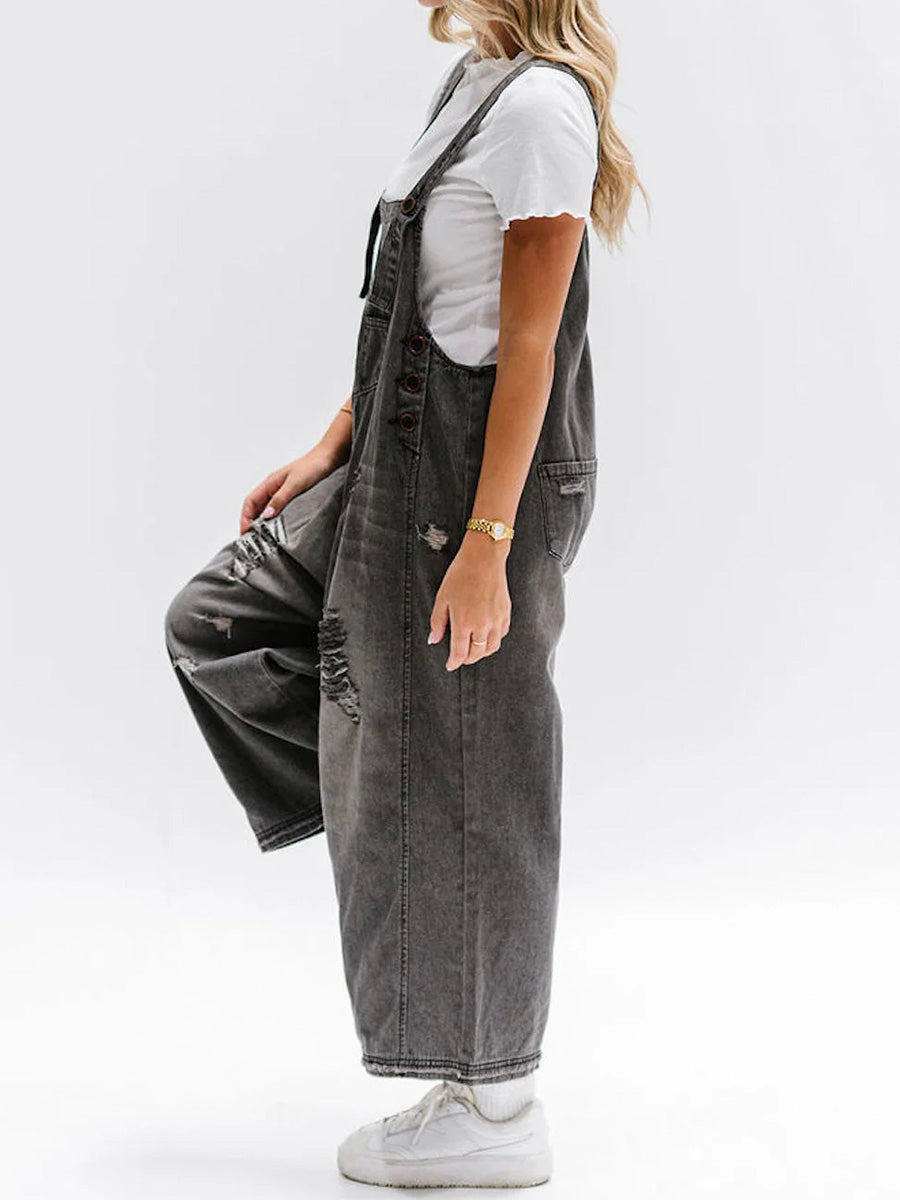 JANNIKE | Pantalon large en jean pour femme