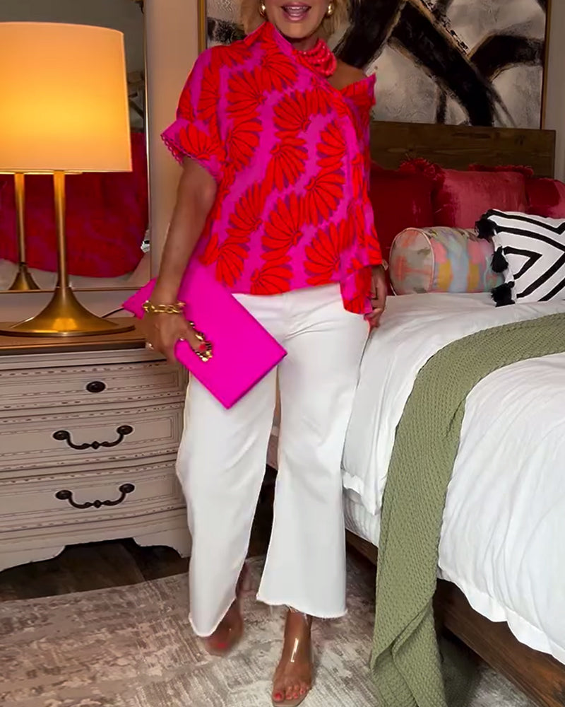 Blouse Mode Col Imprimée