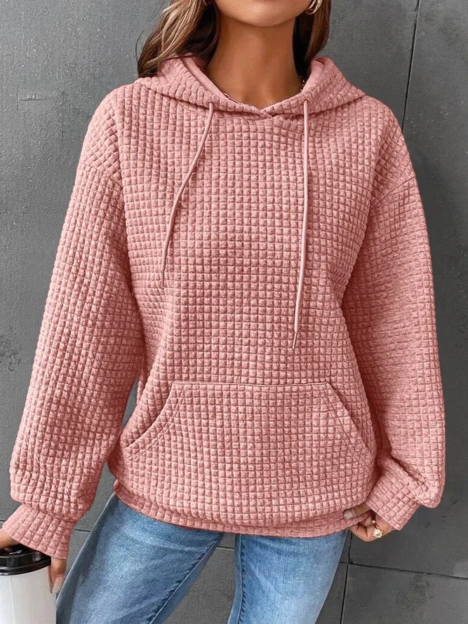 Sweat à Capuche Texturé | Confort Quotidien | Design Quadrillé