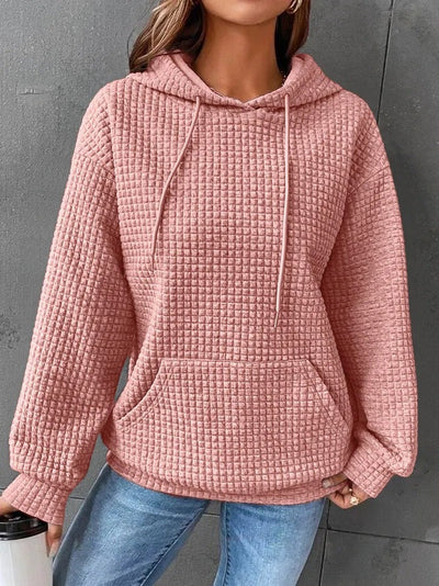 Sweat à Capuche Texturé | Confort Quotidien | Design Quadrillé