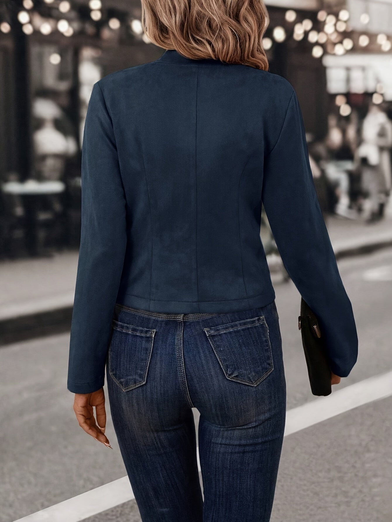Doris - Chic Double-breasted Open Front Jacket for Women