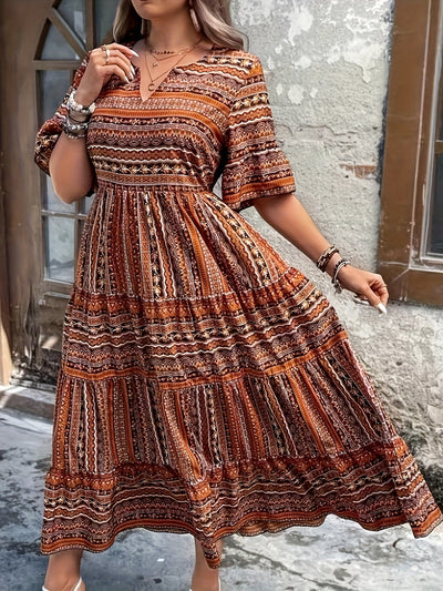 Marina™ | Robe Fluide Imprimé Ethnique Élégante