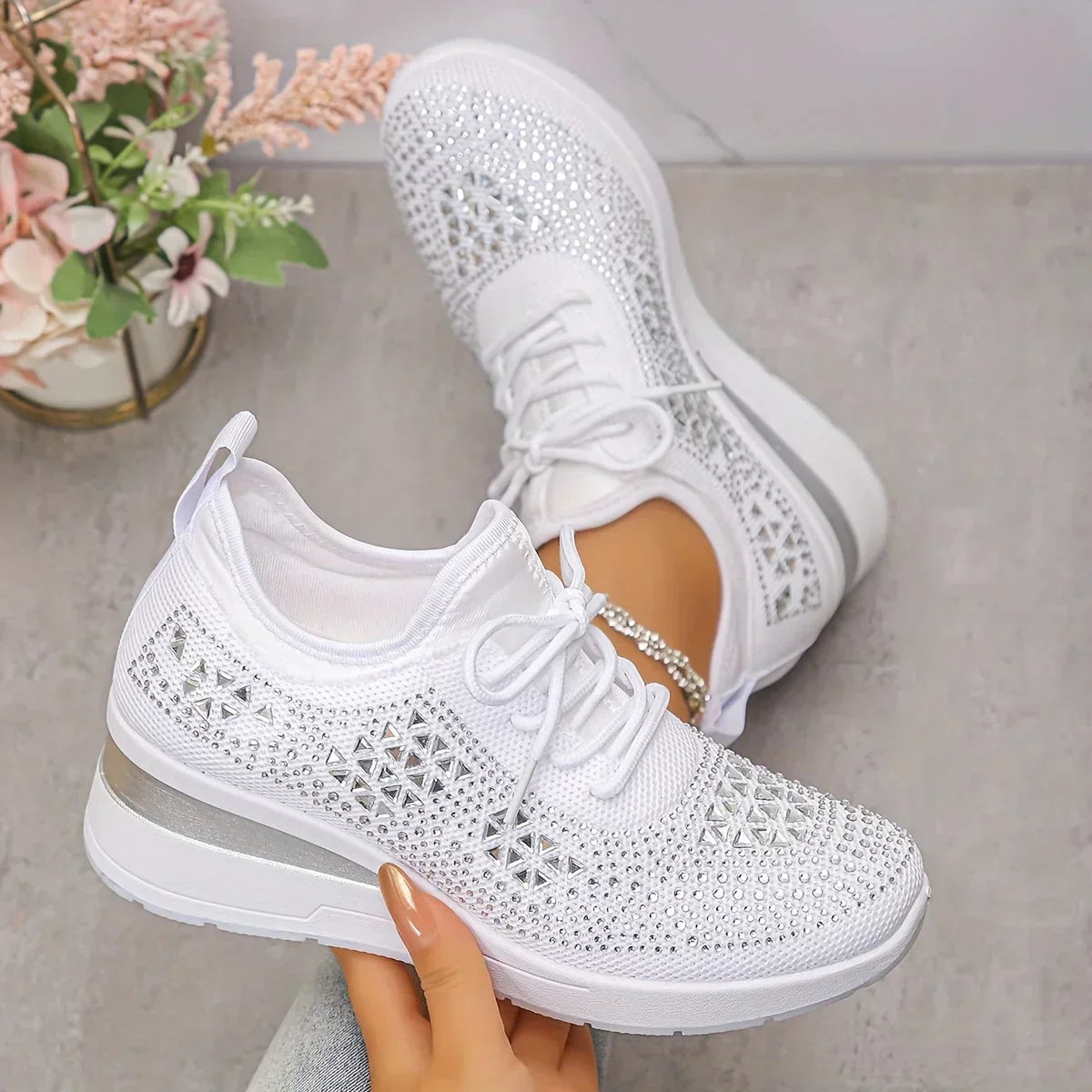 Clara | Baskets orthopédiques avec strass scintillants