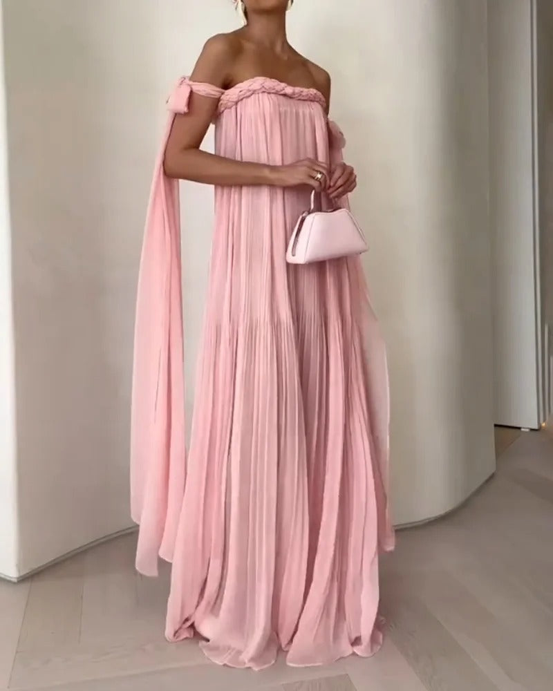Robe élégante à lacets et épaules dénudées