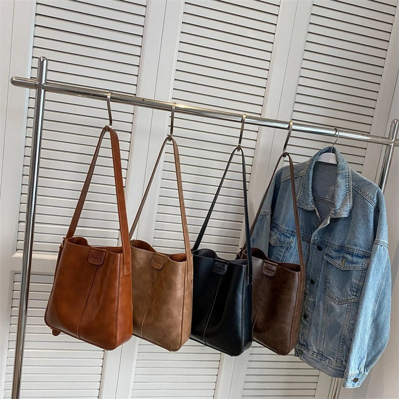LIEKE™ - SET DE SACS TOTE RÉTRO EN CUIR VEGAN