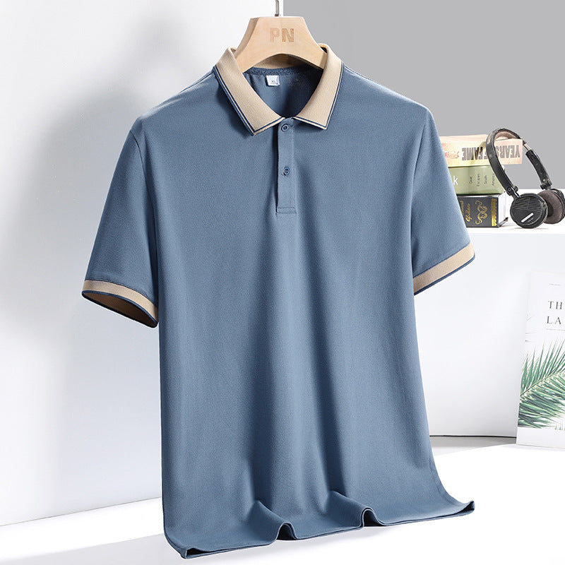 Polo homme – Coupe standard – Tissu respirant – Col contrasté – Manches courtes