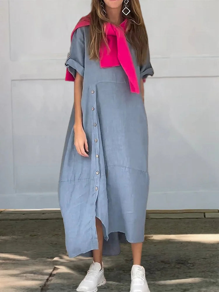 Élise - Maxi-Robe Décontractée Sans Manches En Coton