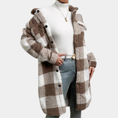 ZELIA - Manteau Moderne en Peluche pour Femmes