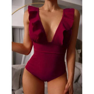 Éclat | Maillot Une-Pièce Volant Sensuel pour Femmes