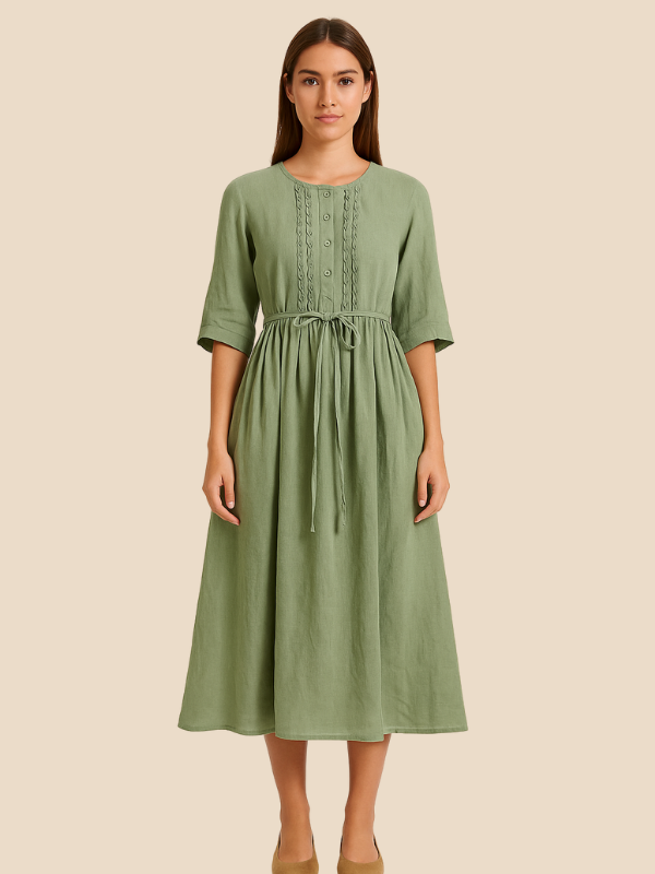 Robe en Lin Verte | Élégance Naturelle | Légère & Respirante