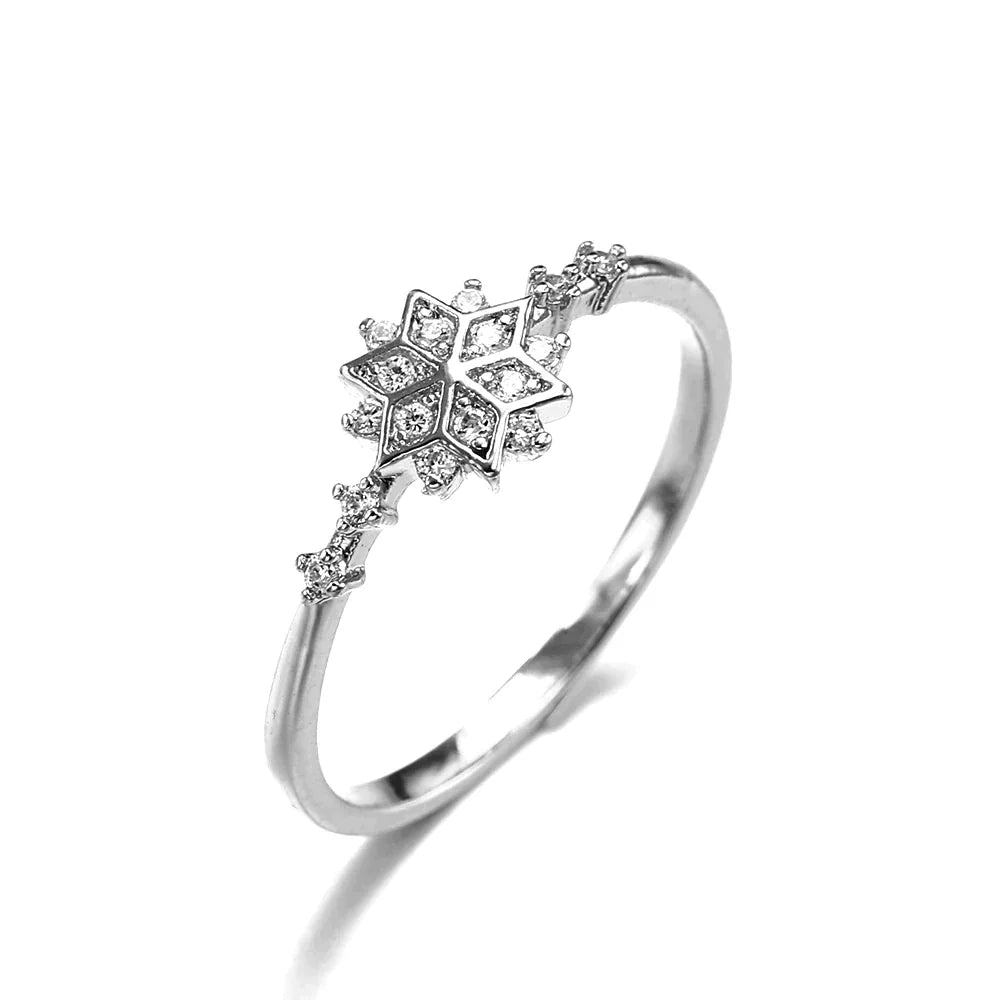Bague flocon de neige en argent sterling 925