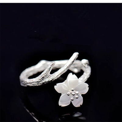 Bague en Jade Naturel Blanc en Argent Sterling