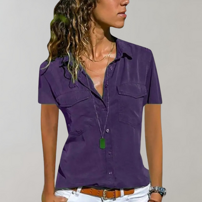 Aurora | Chemisier Manches Courtes Pour Femme | Simple