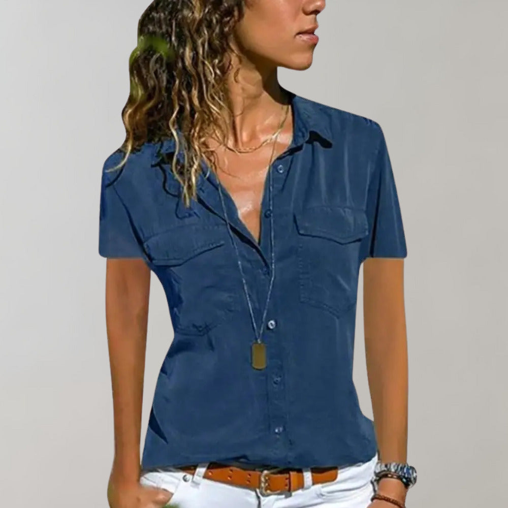 Aurora | Chemisier Manches Courtes Pour Femme | Simple