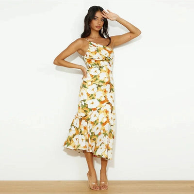 Diane | Robe fleurie en satin
