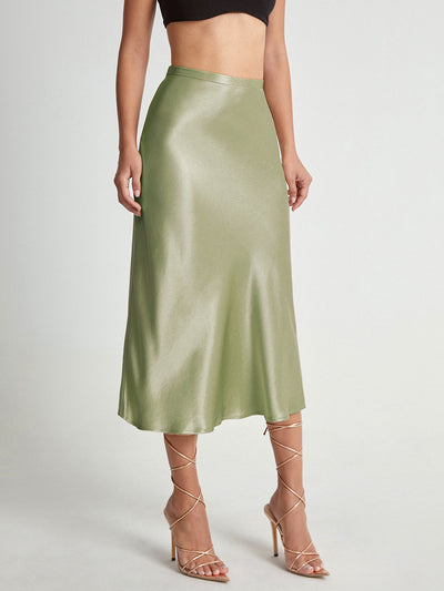 Katia | Jupe midi fluide taille haute pour femmes
