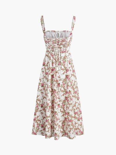 Robe d'été midi avec imprimé floral