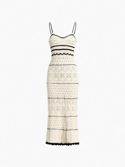 Robe mi-longue à œillets en crochet Paros