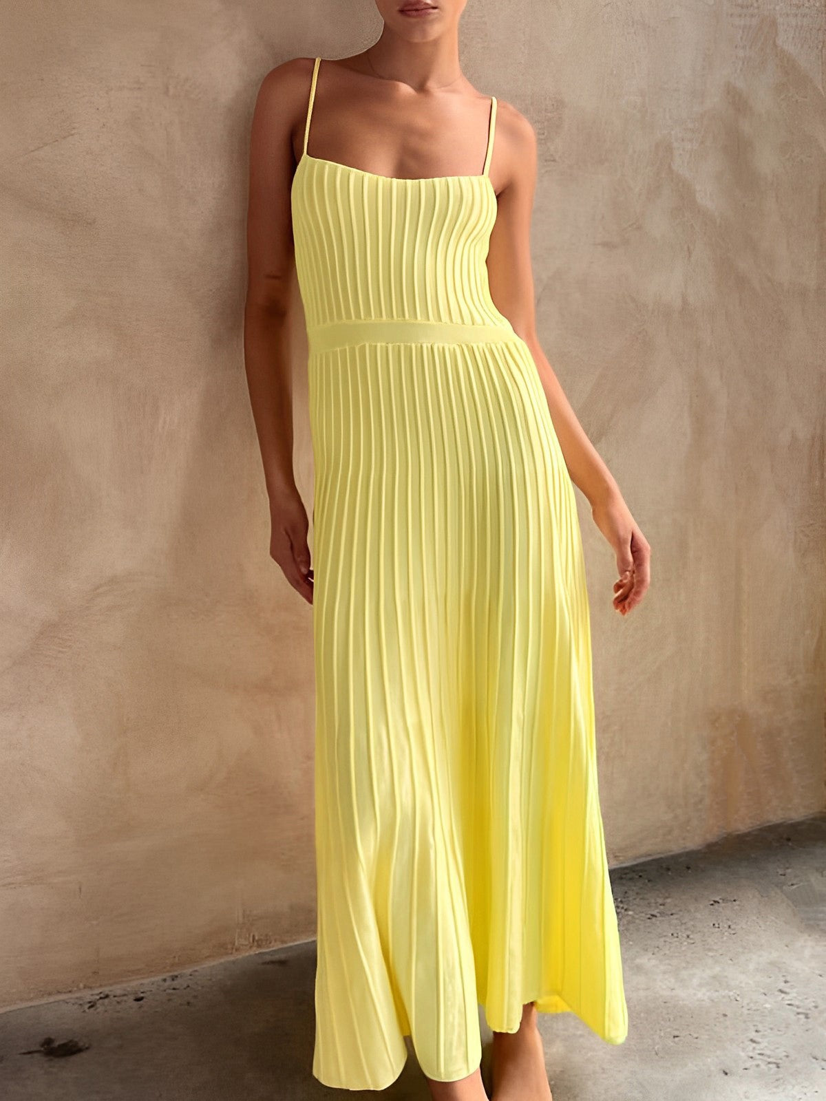 Robe d'été mi-longue côtelée