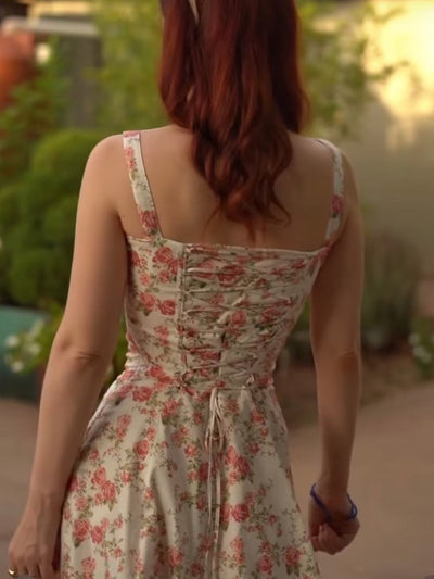 Robe d'été midi avec imprimé floral