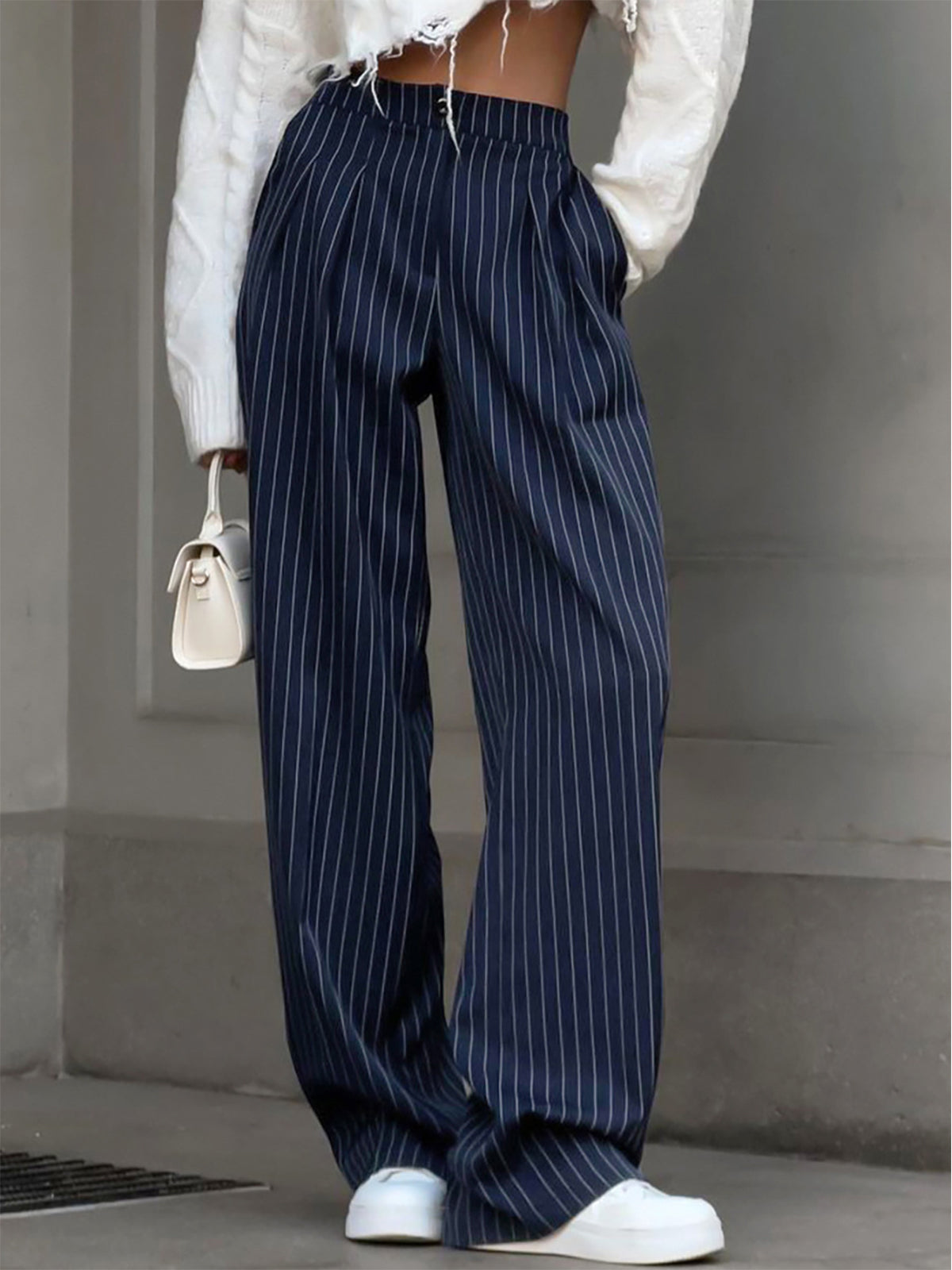 Mégane | Pantalon Rayures pour femme | Jambes droites