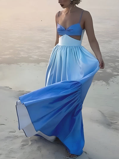 Robe longue dos nu à découpes