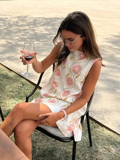 Robe Trapèze Brodée | Coton | Fleurie & Légère