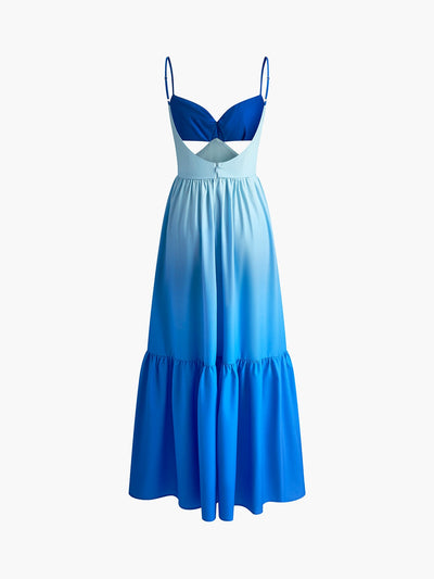 Robe longue dos nu à découpes