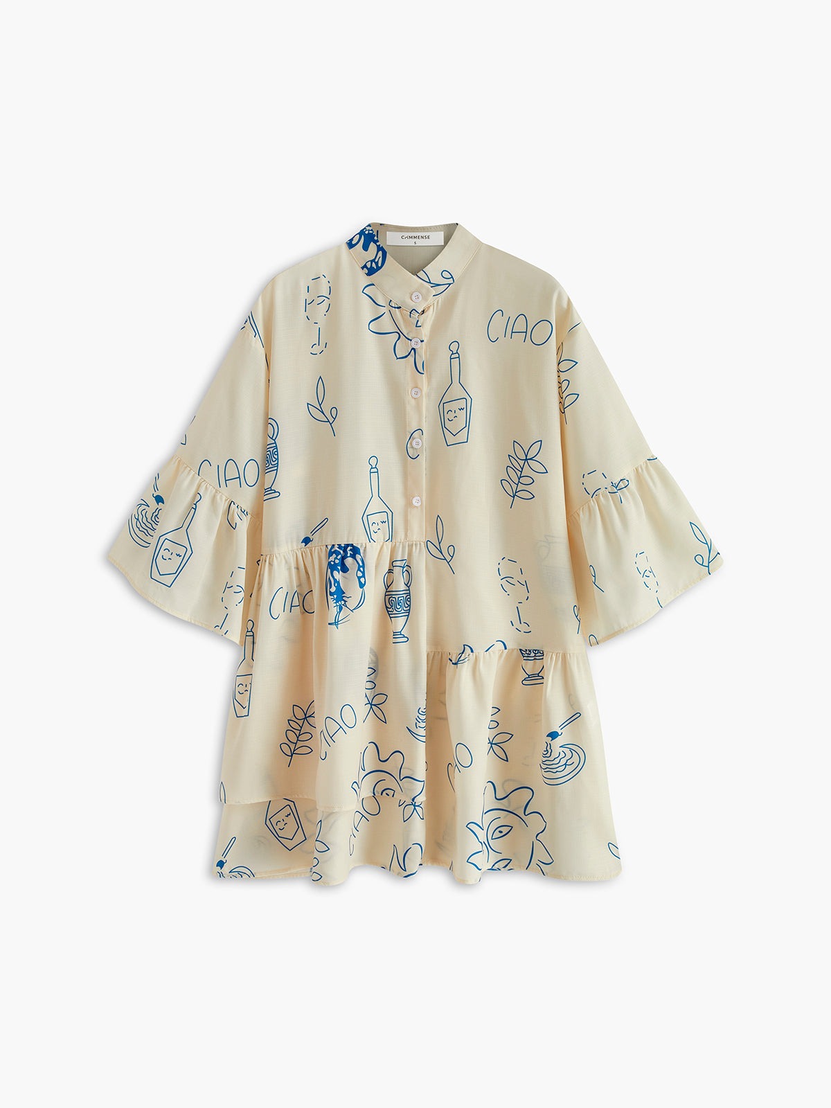 Robe courte oversize avec imprimé soleil