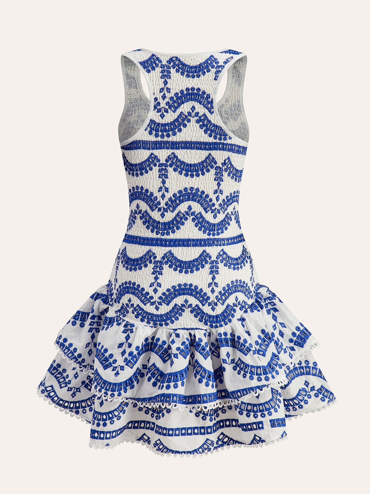 Robe sans manches brodée à volants