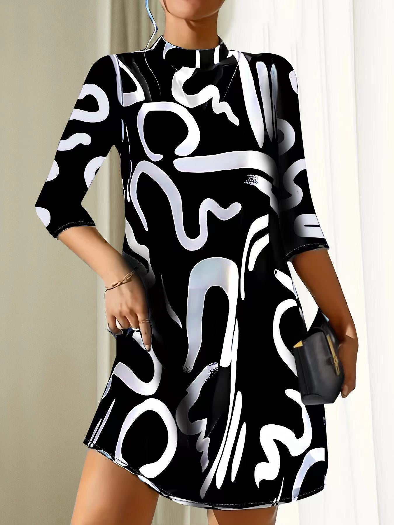 Alanna | Robe Chic manches 3/4 pour femme | Mini