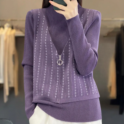 FILIPA - Sweat à Zip Classique pour Femmes