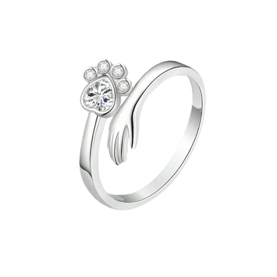 Bague en Argent 925 Ajustable avec Motif Main et Patte – Mara