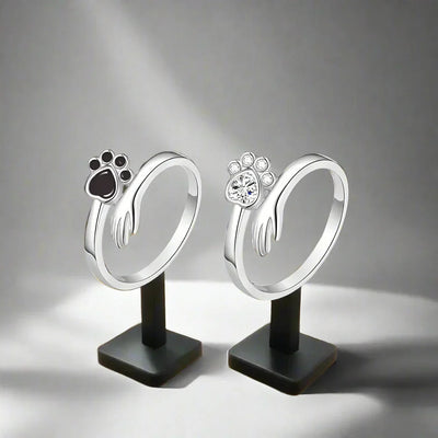 Bague en Argent 925 Ajustable avec Motif Main et Patte – Mara