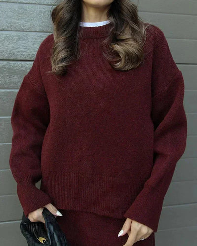 Camille | Ensemble en jersey pour femmes avec haut et jupe - ensemble élégant et confortable