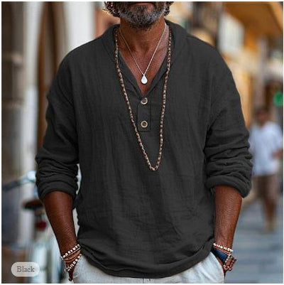 Homme Henley Manche Longue T-shirt – Duane