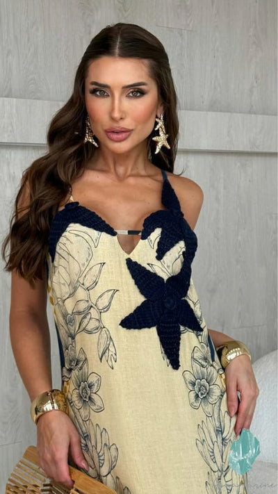 Robe longue fendue à imprimé floral