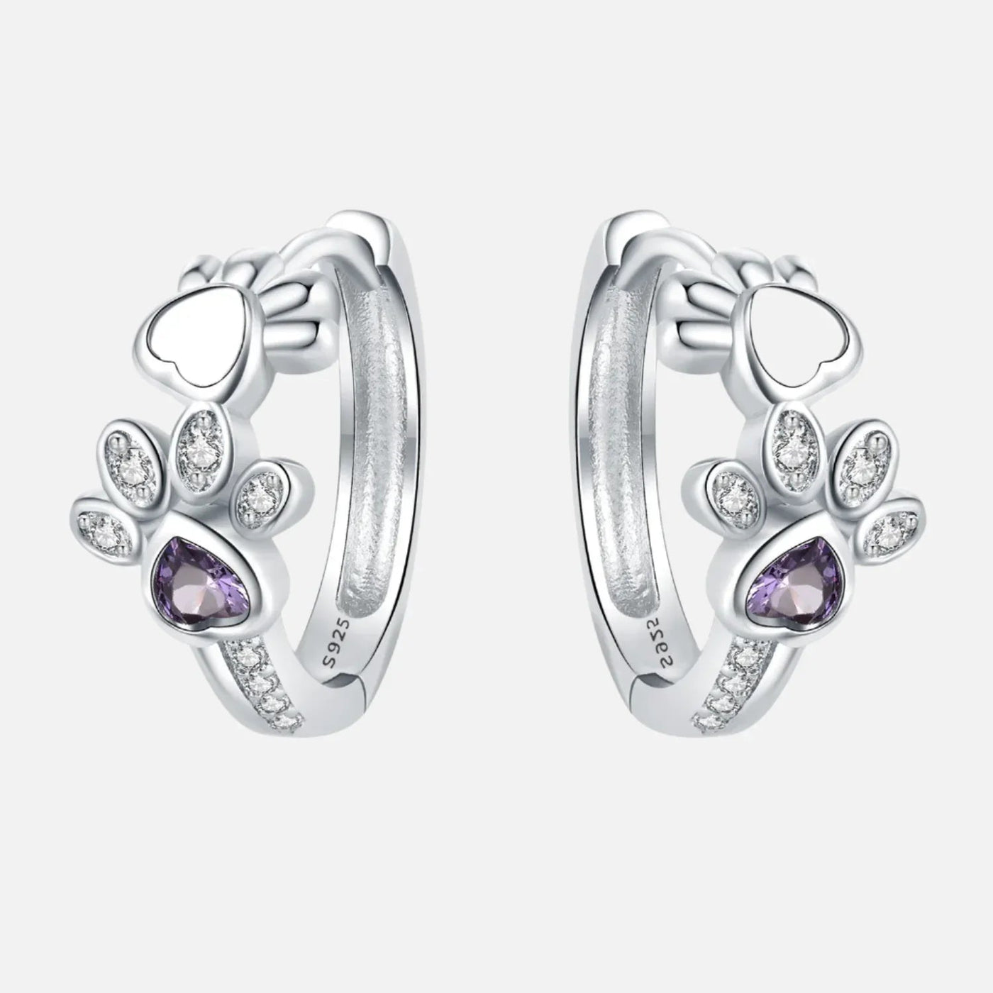 Boucles d'oreilles Patte de chien en 925 argent - Aigle