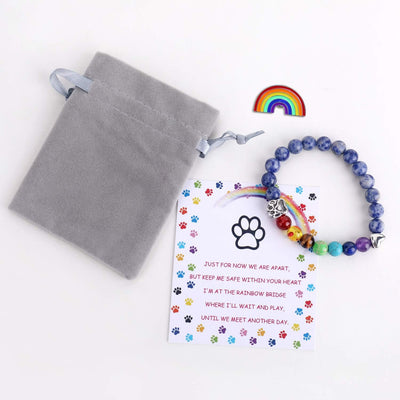 Bracelet de Souvenir Arc-en-Ciel avec 7 Perles de Chakra en Pierre Naturelle – LUMIN