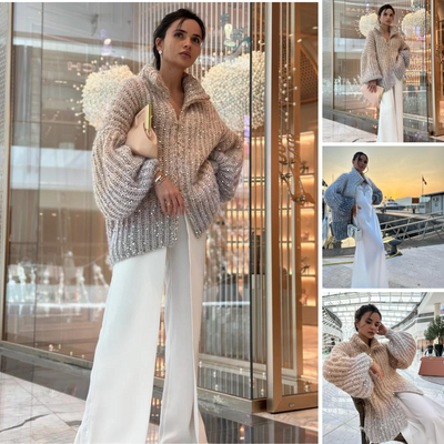Sophie™ - Cardigan en soie scintillant et élégant
