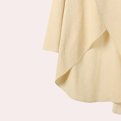 Ensemble tailleur femme – Coupe décontractée – Pantalon large – Haut asymétrique – Tissu luxueux
