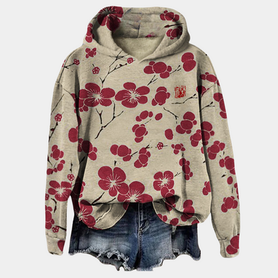 Sweat à Capuche Motif Floral | Confort Décontracté | Style Naturel