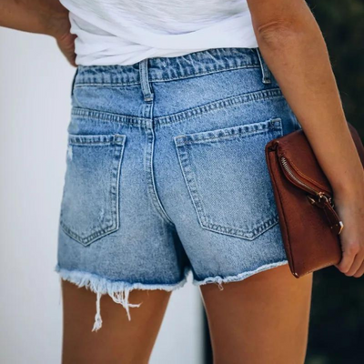 Hildegard - Short en jean asymétrique élégant pour femmes