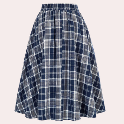 Luminita - Élégante jupe trapèze avec un motif à carreaux très tendance