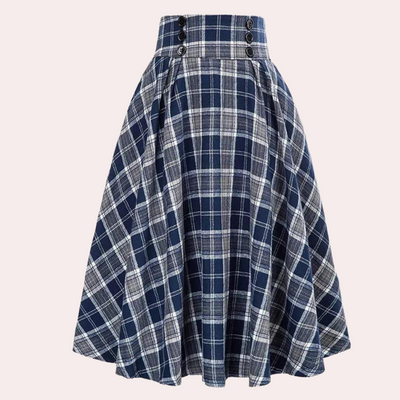 Luminita - Élégante jupe trapèze avec un motif à carreaux très tendance
