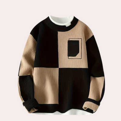 Agoston - Pull stylisé à blocs de couleurs pour l'homme soucieux de la mode