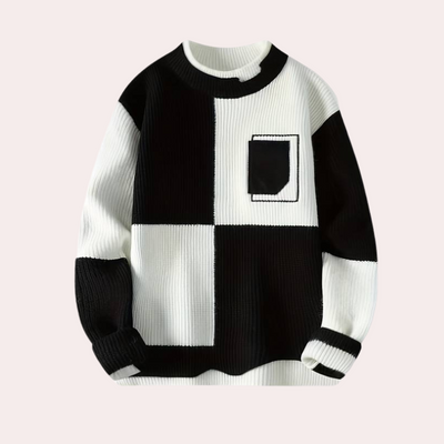 Agoston - Pull stylisé à blocs de couleurs pour l'homme soucieux de la mode