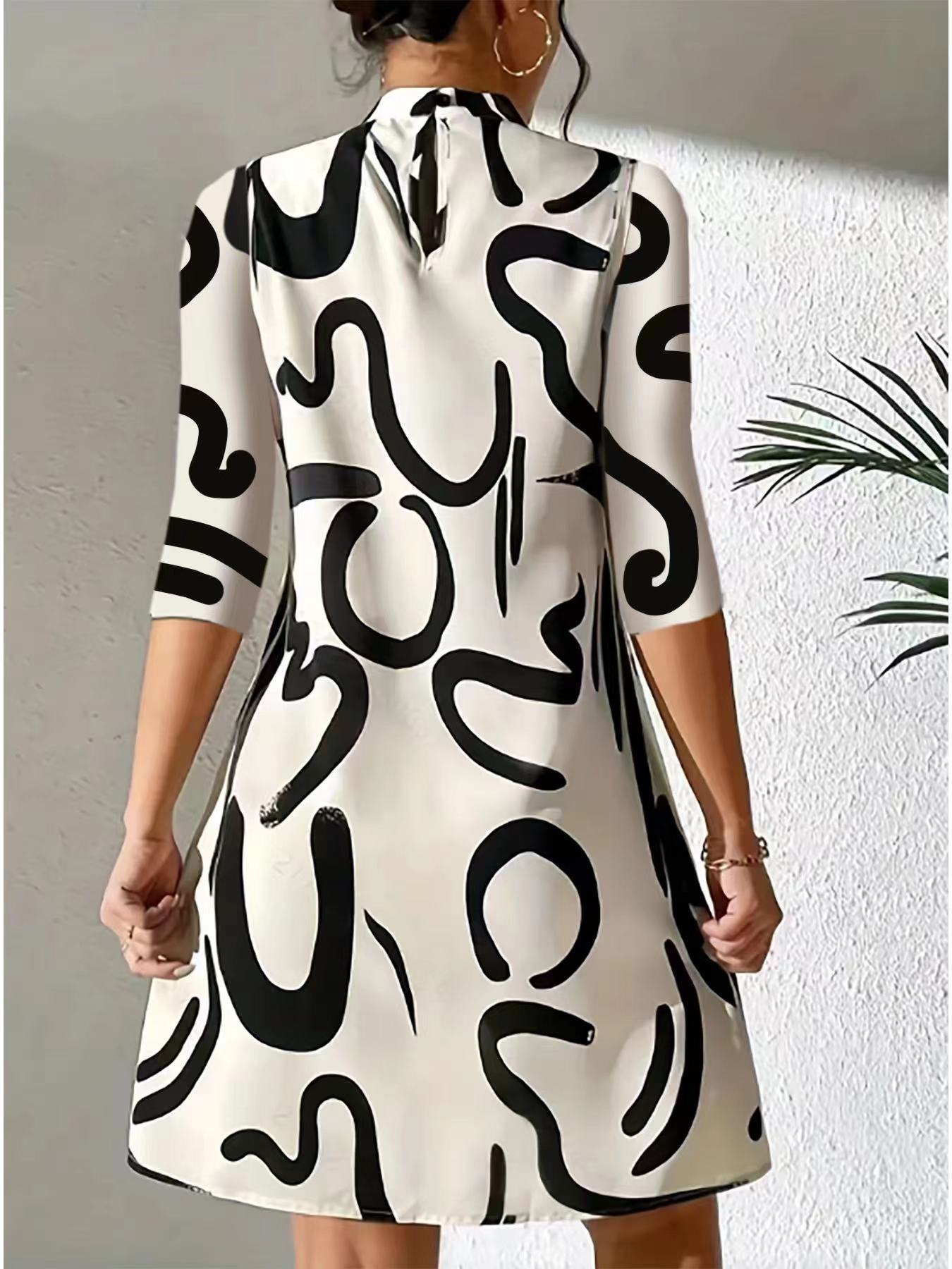 Alanna | Robe Chic manches 3/4 pour femme | Mini