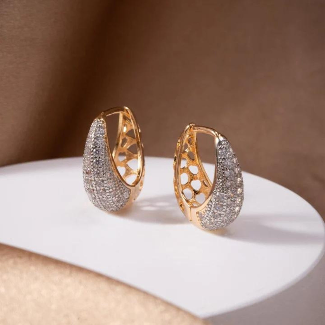 Boucles d'oreilles Élégantes Radeau en Or Brillant