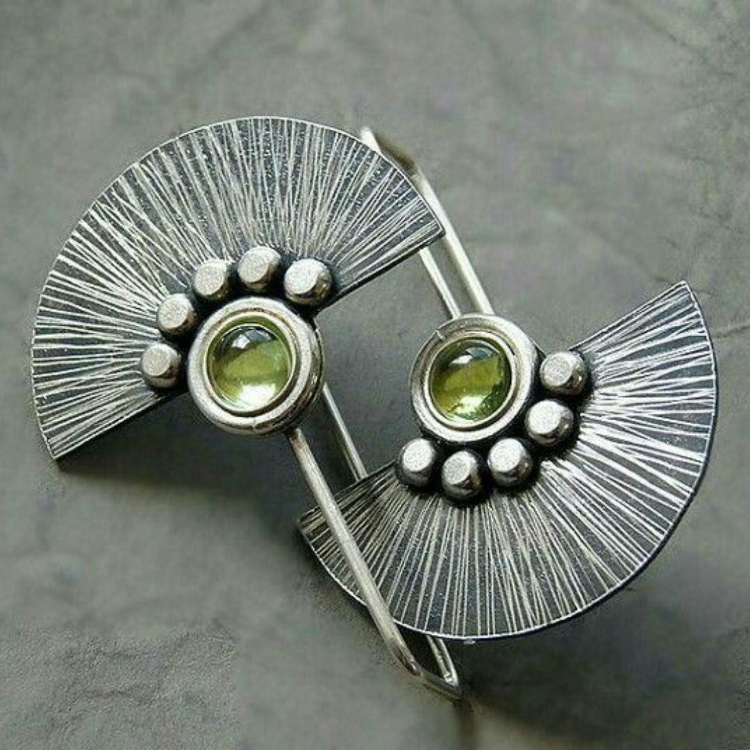 Boucles d'oreilles empereur vert plaqué argent